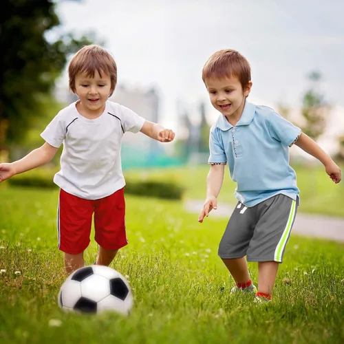 Miniatura 2 de Poroka Paquete de 5 pantalones cortos de malla para niños pequeños, de secado rápido, pantalones cortos deportivos con cordón para correr, baloncesto