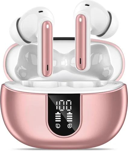 Miniatura 8 de Auriculares inalámbricos, auriculares Bluetooth 5.3, 40 horas de reproducción, estéreo de graves profundos, pantalla de alimentación LED