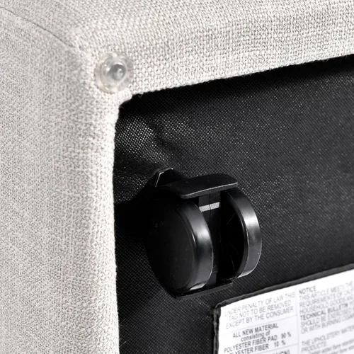 Miniatura 3 de DUHOME Silla de comedor tapizada con ruedas, sillas de comedor modernas de lino con ruedas para comedor, dormitorio, sala de lectura, sala de estar