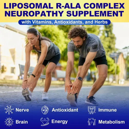 Miniatura 3 de R Ácido alfa lipoico 1400 mg suplementos de neuropatía, suplementos de ALA estabilizados 28 en 1 con L-carnitina, NAC y benfotiamina, suplemento