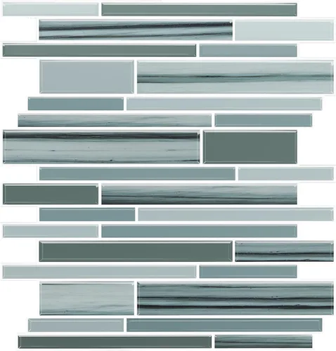 VEELIKE 24 hojas de mosaico para despegar y pegar en muro de cocina, azulejos azules adhesivos para baño, azulejos adhesivos impermeables para