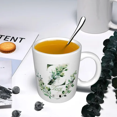 Miniatura 7 de Tazas de café personalizadas con iniciales y letra de nombre, tazas de nombre personalizadas, regalo divertido para novio y novia, tazas de doble