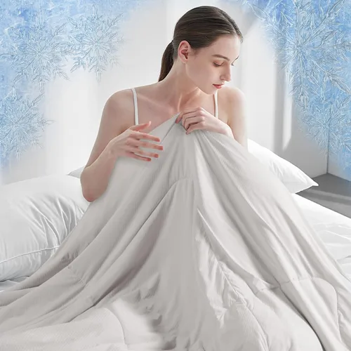 Miniatura 17 de Elegear - Edredón refrescante Queen que absorbe el calor corporal para mantenerse fresco, cobija refrigerante para personas que duermen con calor