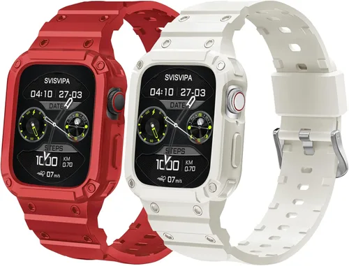 Miniatura 17 de Correa con funda compatible con Apple Watch de 1.614 pulgadas, 1.575 pulgadas, 1.496 pulgadas, iWatch Series 8 7 SE 6 5 4 3 2 1, correa deportiva