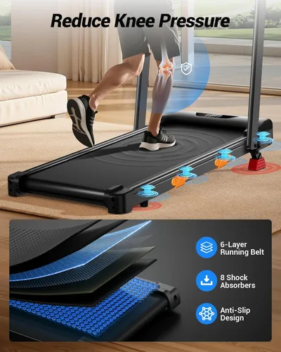 Miniatura 5 de CURSOR FITNESS Caminadora 3 en 1 con inclinación del 15%, 0.6-6.2MPH, plegable, silenciosa, para oficina en casa, 2.5 HP debajo del escritorio