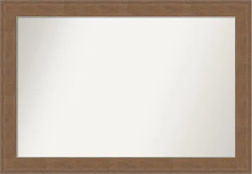 Miniatura 402 de Amanti Art Espejo de baño marrón para sobre el fregadero, 25 x 25 pulgadas, hecho a medida, espejo de tocador cuadrado marrón medio, marco de madera