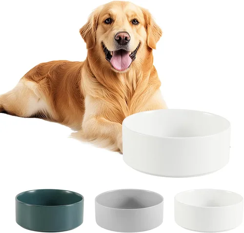 Miniatura 14 de Cuenco de cerámica para perros para comida y agua, cuenco comedero para mascotas para perros y gatos pequeños, plato de alimentación de cerámica