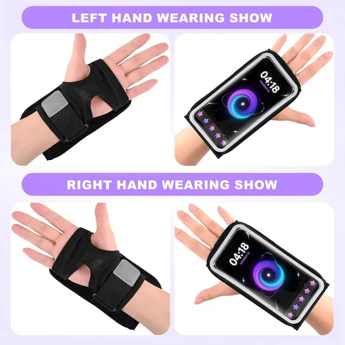 Miniatura 7 de Brazalete deportivo reflectante ajustable y banda de antebrazo para iPhone 17/16/15/14/13 Pro Max, Samsung Galaxy S23/S22, hasta 7 pulgadas, soporte