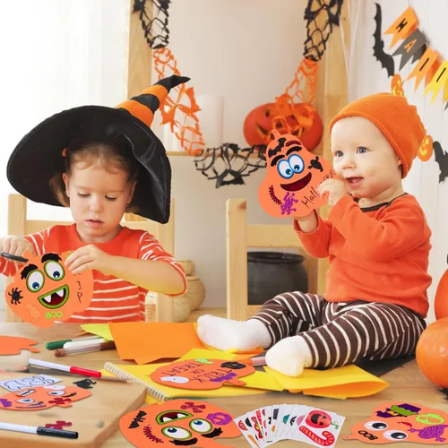 Miniatura 7 de Max Fun 332 piezas de manualidades de Halloween para niños, actividades de Halloween, calabazas de espuma para manualidades, kits de regalo, juego