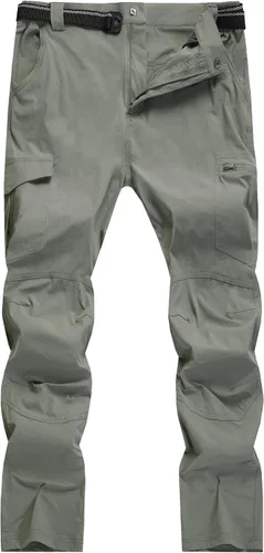 Miniatura 2 de WENRONSTA Pantalones cargo de senderismo para hombre de secado rápido ligeros impermeables 6 bolsillos para exteriores montaña pesca camping