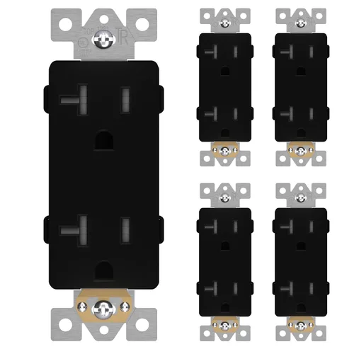 Miniatura 35 de LIDER LR15-TR-GD5P - Receptáculo decorativo mate c/tapa frontal intercambiable, tomacorriente a prueba de manipulaciones/niños, autoconexión a Dorado