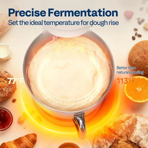 Miniatura 25 de VIVOHOME Batidora de pie con fermentación, preajustes de un toque, batidora eléctrica de masa con tazón de 6 cuartos, batidora de pie de cocina