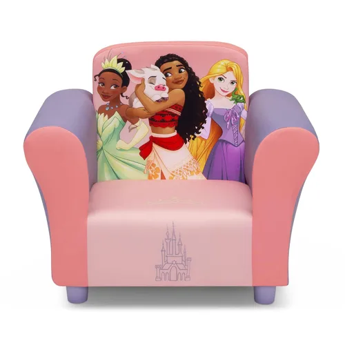 Miniatura 3 de Delta Children Silla tapizada, princesa Disney y caja de juguetes de lujo, princesa Disney