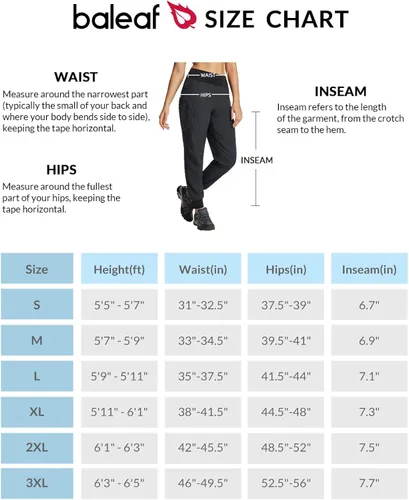 Miniatura 6 de BALEAF Pantalones deportivos para mujer, de secado rápido, impermeables, ligeros, para senderismo, pantalones deportivos de cintura alta