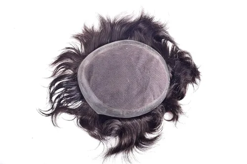 Miniatura 5 de LLWear - Peluca de cabello humano para hombre, encaje francés de 8 x 10 pulgadas, con base de gorra de poliuretano transparente de 360 grados