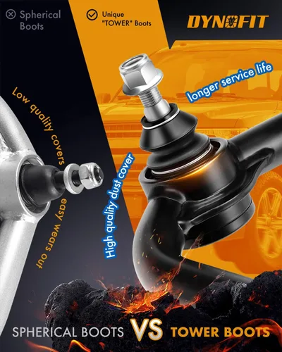 Miniatura 5 de Dynofit Brazos de control superiores para Toyota Tacoma Tacoma 2004-2023 (2ª y 3ª generación), brazos de control de reemplazo de suspensión Negro