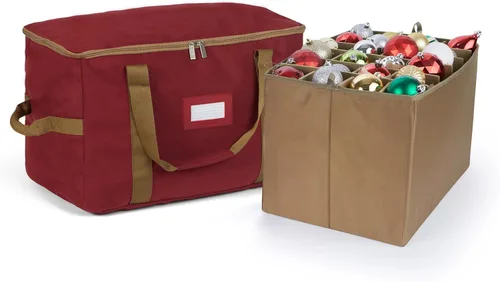 Miniatura 92 de Covermates Keepsakes Bolsa de almacenamiento ajustable para adornos, poliéster resistente, separadores acolchados y bandejas FlexGrid, organizador