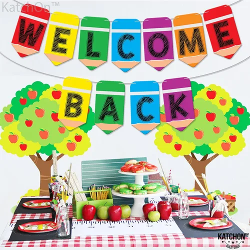 Miniatura 7 de KatchOn, Cartel de bienvenida para decoración de aula, grande, 10 pies, sin bricolaje, telón de fondo para decoración del primer día de escuela