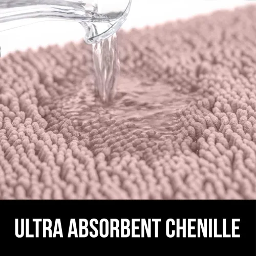 Miniatura 387 de Gorilla Grip - Tapete de baño de felpilla gruesa, suave y absorbente, secado rápido, de microfibra, con reverso de caucho, para piso de ducha, Nube