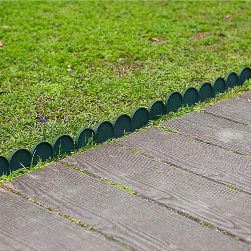Miniatura 4 de Evelyne Borde de borde de jardín en medio círculo (semicírculo) diseño arqueado – 15 piezas de revestimiento de valla de jardinería verde barrera