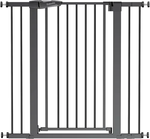 BABELIO Puerta para bebé de 36 pulgadas de alto, puerta para mascotas de cierre automático de 26 a 40 pulgadas de ancho, puerta de metal para perros