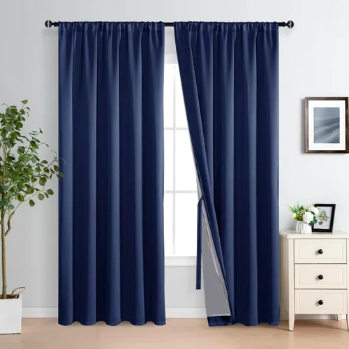 Miniatura 11 de XWZO Cortinas Opacas 100% Blancas - Cortinas de Bloqueo Total de Calor y Luz con Forro Negro para Dormitorio/Cuarto de Lavado, Paneles de Ventana