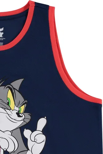 Miniatura 4 de Camiseta de baloncesto de Tom & Jerry para hombre, camiseta clásica de malla Hanna-Barbera, camiseta sin mangas de malla de dibujos animados vintage