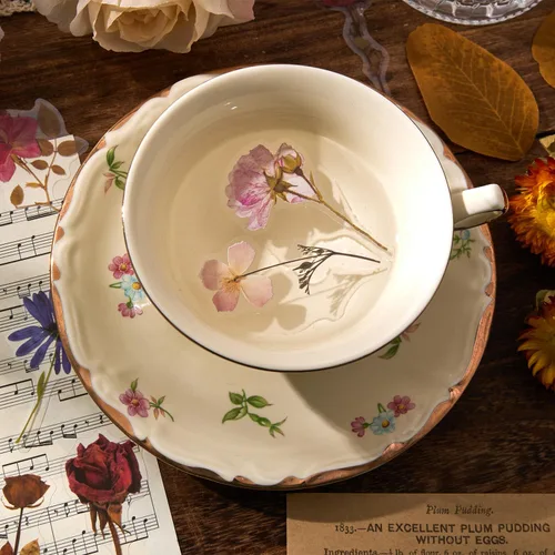 Miniatura 6 de emmoolife Juego de calcomanías de flores prensadas (380 piezas) con temática de flores secas, calcomanías florales botánicas para diarios
