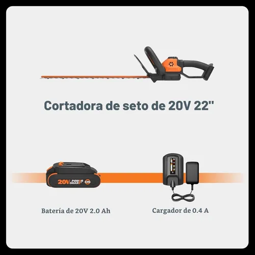 Miniatura 7 de Cortadora de setos inalámbrica, + Cargador no incluido, paquete de de 1, Negro/Anaranjado