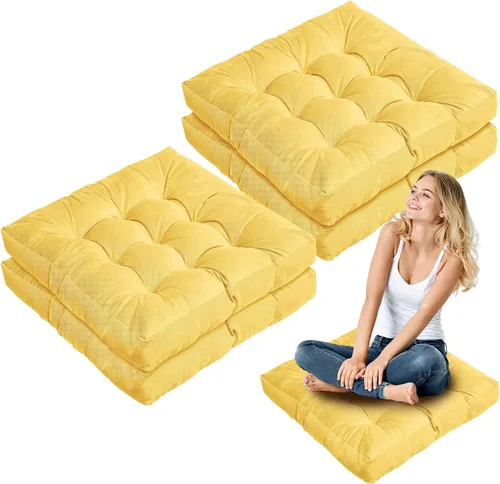 Miniatura 29 de Almohadas de suelo Jerify 22 x 22 Pulgadas Redondas Cuadradas Grandes Almohada de meditación para piso para aula Meditación para adultos Almohada