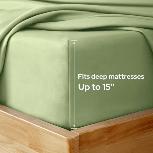 Miniatura 3 de HOMEIDEAS Sábanas de cama tamaño Queen – Juego de 6 piezas (verde salvia) – Sábanas de microfibra cepillada extra suave 1800, bolsillo profundo, sin