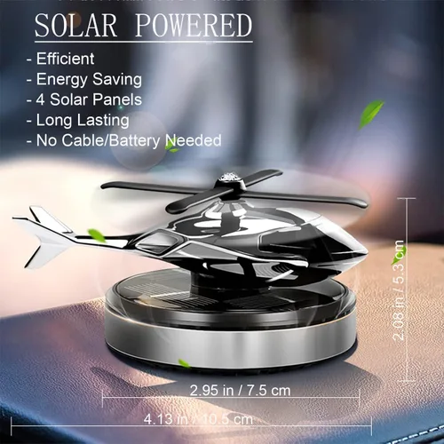 Miniatura 2 de Ambientador para automóvil, helicóptero, energía solar, giratorio, aromaterapia, aviación, aleación de aluminio, accesorios de decoración