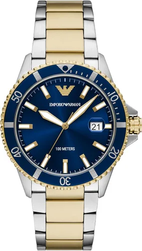 Miniatura 9 de Emporio Armani World Explorer Dive-Inspired Men's Watch with Stainless Steel, Silicone or Leather Band