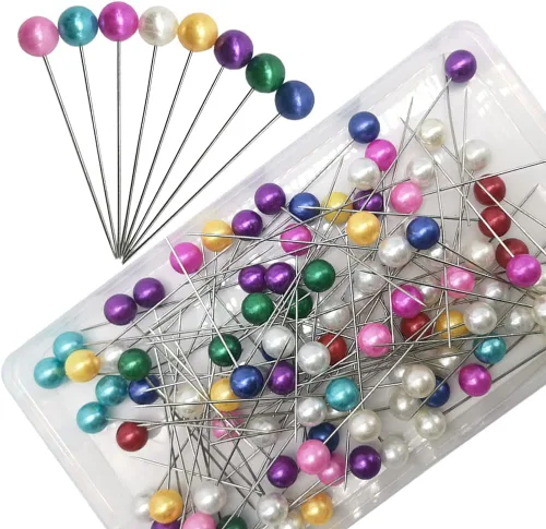 Miniatura 8 de 150 alfileres de cabeza de perlas coloridas, alfileres de ramillete de 2.165 in/2.17 pulgadas, alfileres rectos para ramo de boda, para decoración