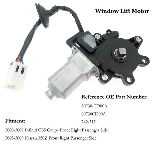 Motor de elevación de ventana delantera derecha lado del pasajero para Nissan 350Z 2003-2009 2003-2007 Infiniti G35 Coupé Modelo Reemplazar