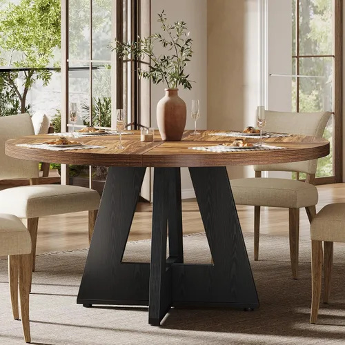 Miniatura 10 de Tribesigns Mesa de Comedor Redonda de 47 Pulgadas Mesa de Cocina de Madera para Comedor, Mesas de Dinner Room de 47" para 4-6, Muebles de Acento