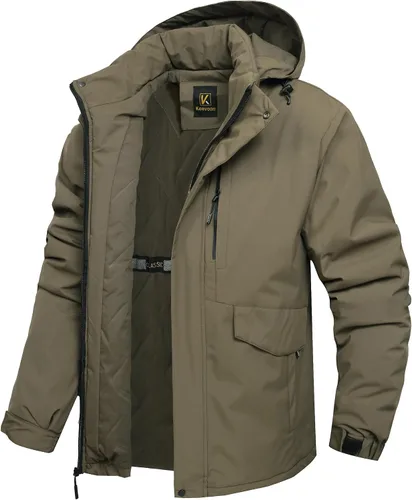 Miniatura 12 de Keevoom Abrigos de invierno para hombre, abrigo de nieve cálido, resistente al viento, impermeable, con capucha, snowboard, esquí, chaquetas