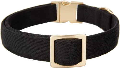 Miniatura 4 de Collar de algodón suave para perro con hebilla de metal, ajustable, resistente, cómodo, collares de pana para perros pequeños, medianos y grandes