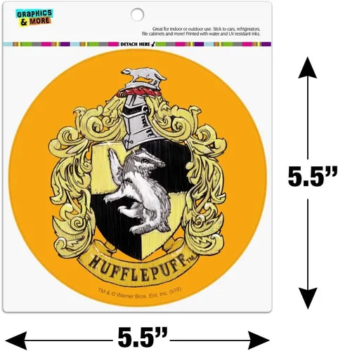Miniatura 5 de Harry Potter Hufflepuff pintado cresta automotriz coche refrigerador Locker vinilo círculo imán