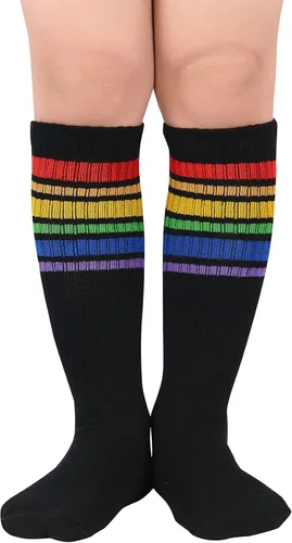 Durio Calcetines de fútbol para niños calcetines de fútbol de algodón suave para niños y niñas calcetines deportivos hasta la rodilla