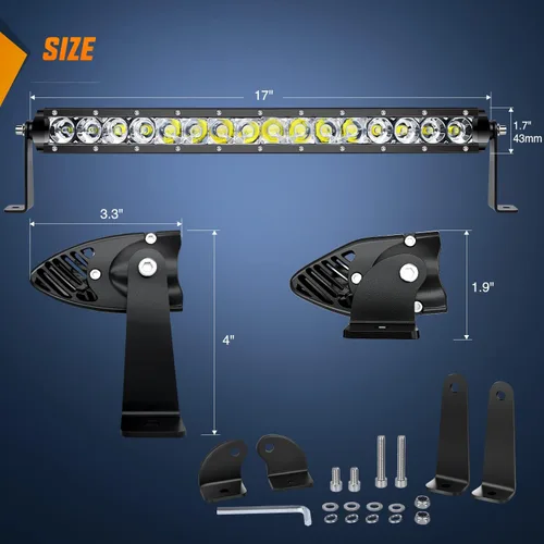 Miniatura 2 de Barra de luz led Nilight, de 21", combo de foco de 100 vatios e inundación, una fila de 9,000 lúmenes, para todo terreno, led 3D antiniebla y luz