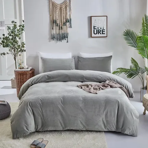 Miniatura 27 de Houseri Juego de Edredón de Terciopelo Azul Twin Azul Claro Esponjoso Juegos de Ropa de Cama Twin Azul Polvoriento Ropa de Cama de Franela Niños
