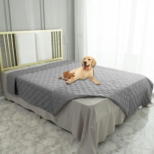 Miniatura 51 de Ameritex Funda Impermeable para Cama de Perro Manta para Mascotas para Muebles Cama Sillón Sofá Reversible Azul marino+azul piedra