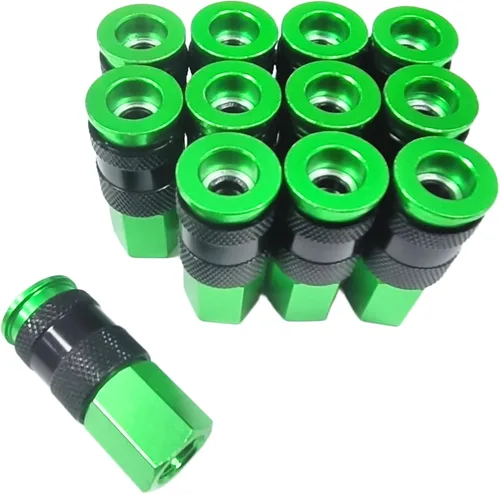 Miniatura 7 de Accesorios de manguera de aire de 1/4", tapones de aire de latón, accesorios de conexión rápida para compresor de aire macho NPT, kit de 10 piezas
