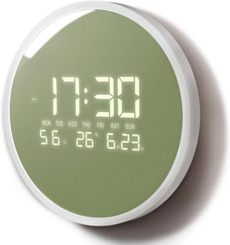 Miniatura 12 de Reloj de pared digital inteligente iluminado con calendario de temperatura, reloj de pantalla grande, reloj LED moderno de 12/24 horas para sala