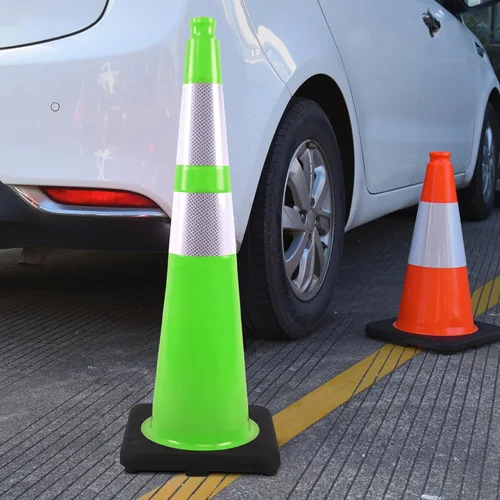 Miniatura 6 de OrangeStar 6 Pack 36" Conos de seguridad de tráfico, conos de estacionamiento verdes con collar reflectante, conos de construcción con base
