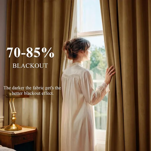 Miniatura 233 de StangH Cortinas de Terciopelo Verde Esmeralda de 96 Pulgadas - Cortinas Opacas de Terciopelo de Lujo Súper Suaves, Elegante Cobertura de Ventana