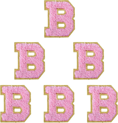 Miniatura 177 de 6 piezas de parches de letras de chenilla autoadhesivas, parches de letras preppy de 2 pulgadas para bolsos, ropa y sombreros, grandes pegatinas