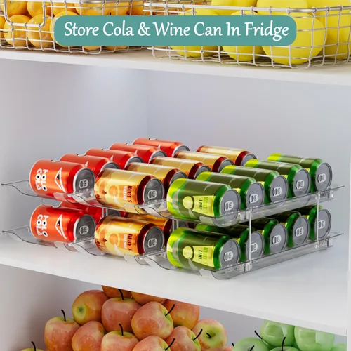Miniatura 7 de Organizador de almacenamiento de latas para despensa, soportes para latas para despensa, dispensador de alimentos enlatados, estante de plástico