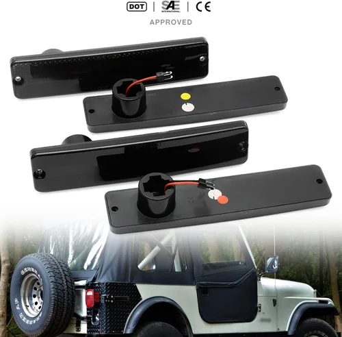 Miniatura 2 de Luces de marcador laterales LED de repuesto para 1972-1986 J'eep CJ5 CJ7, 1984-1991 Grand Wagoneer J10 J20 Pickup ámbar delantero rojo trasero